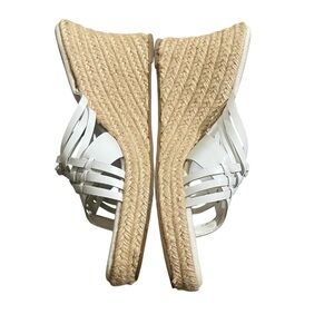 Gianni Bini White Espadrille Wedge Slides Size 7